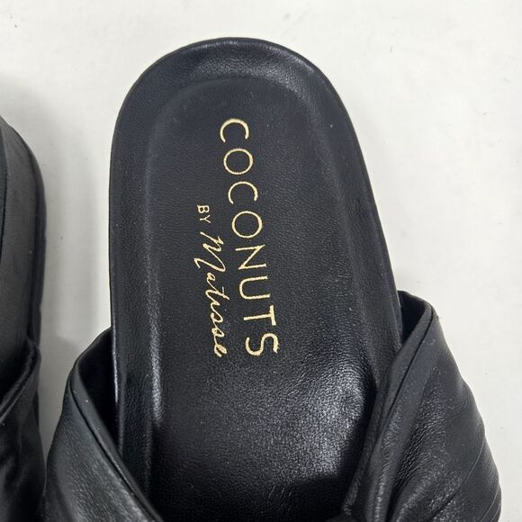 COCONUTS By MATISSE Park Ave Vegan Leather Knotted Tie Slide Sandal Black Sz 7 - Picture 4 of 8